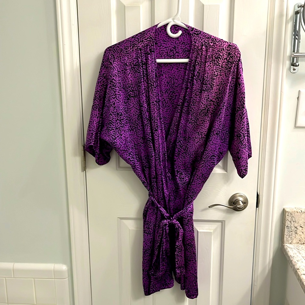 Purple and black silk robe